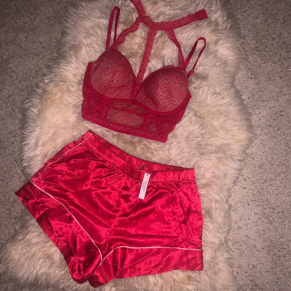 Never worn red polkadot shorts Victoria’s Secret s